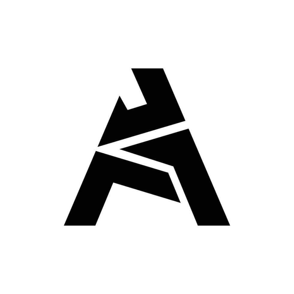 Letter Ja or Aj modern black creative flat logo idea vector