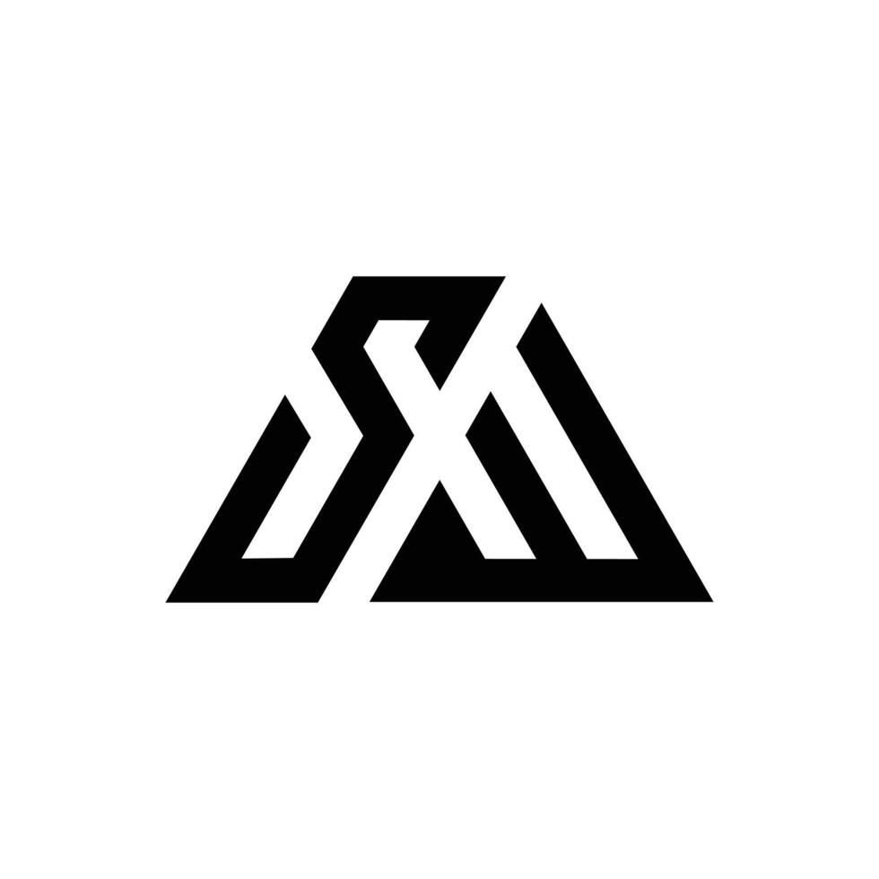 Letter Sw creative unique shape modern logo vector