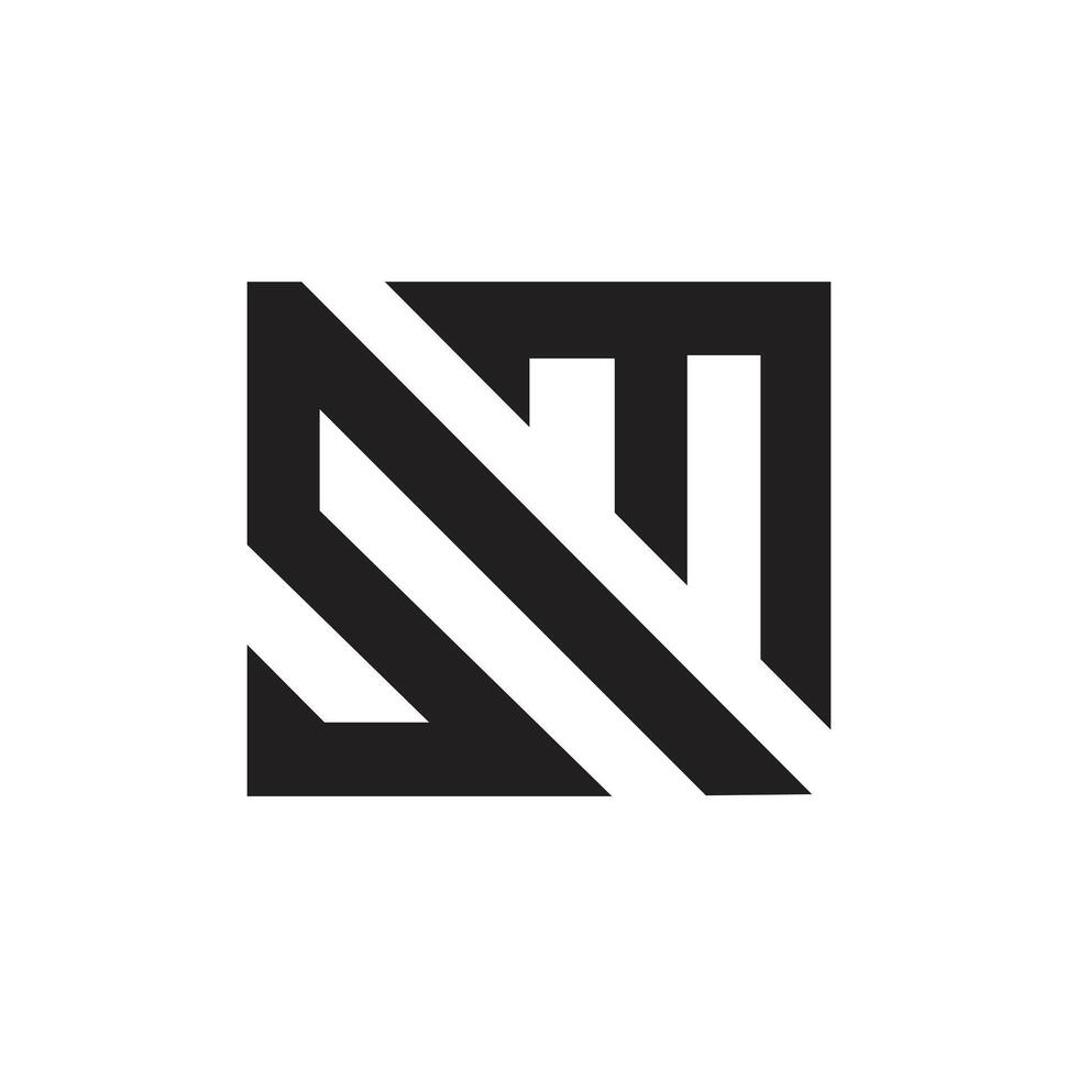 Letter Sm rectangle shape modern unique logo vector