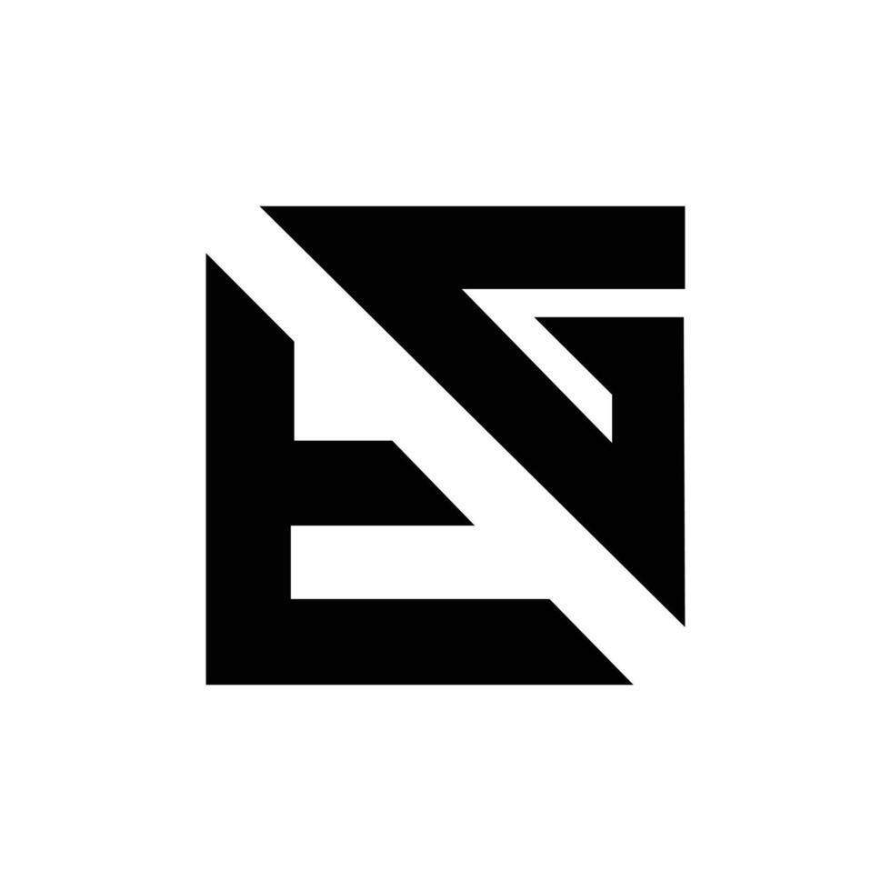 Letter Eg rectangle shape modern flat logo vector
