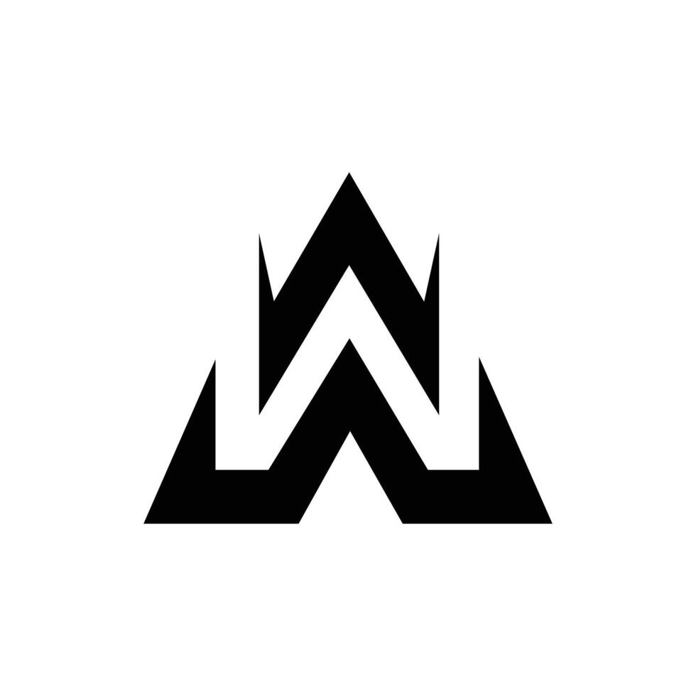Letter Aw or Wa modern negative shape speed logo vector