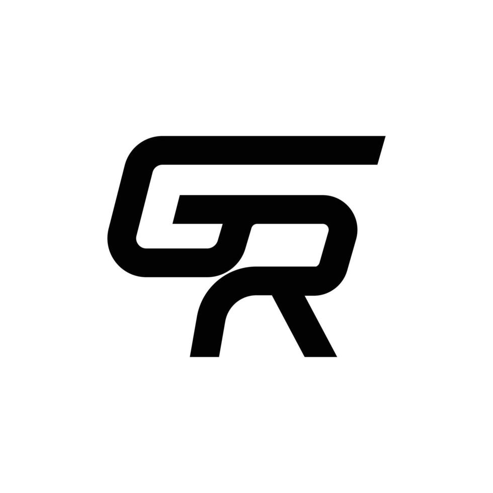 Letter Gr or Rg initial shape modern typography logo vector