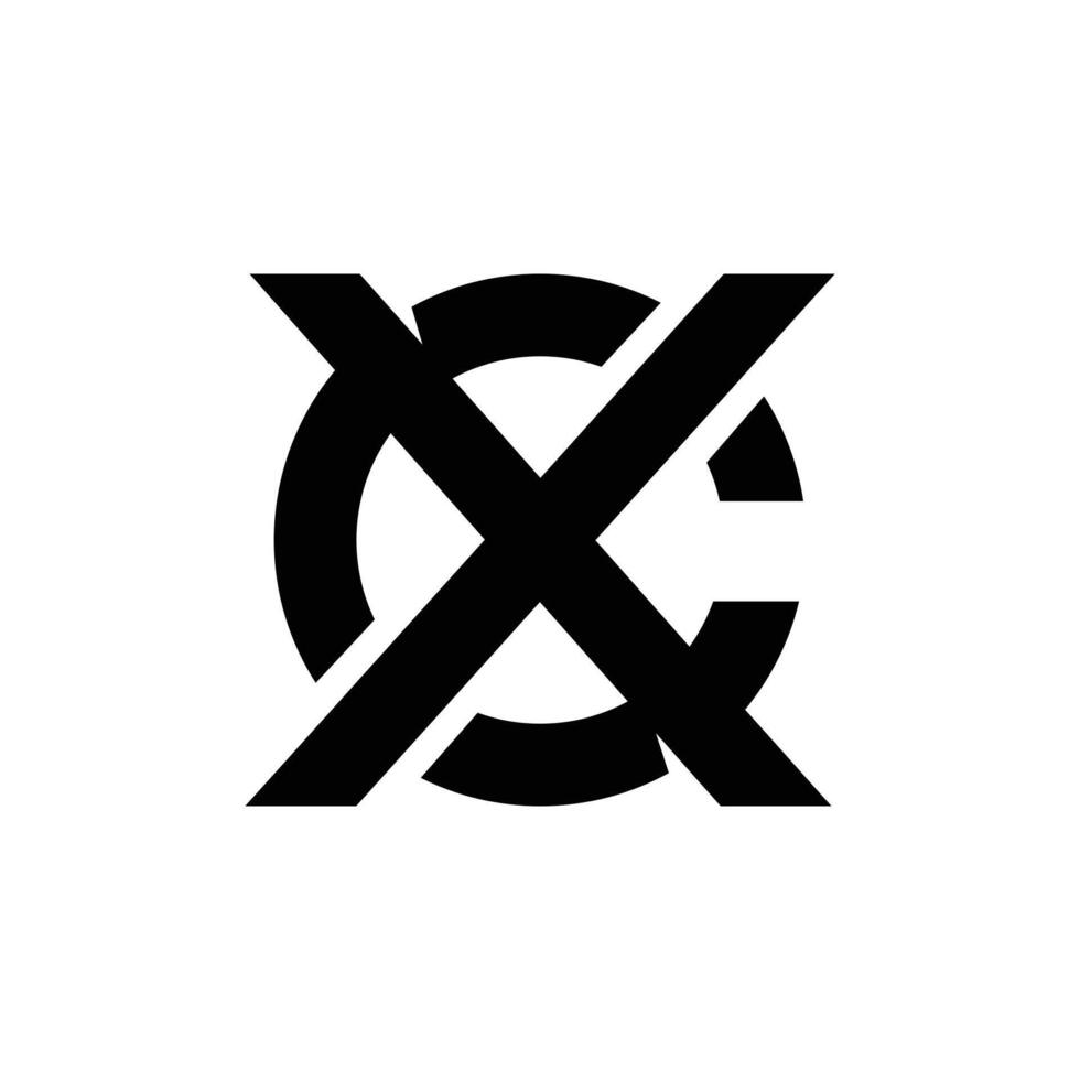 Letter Cx or Xc rounded shape modern unique logo vector