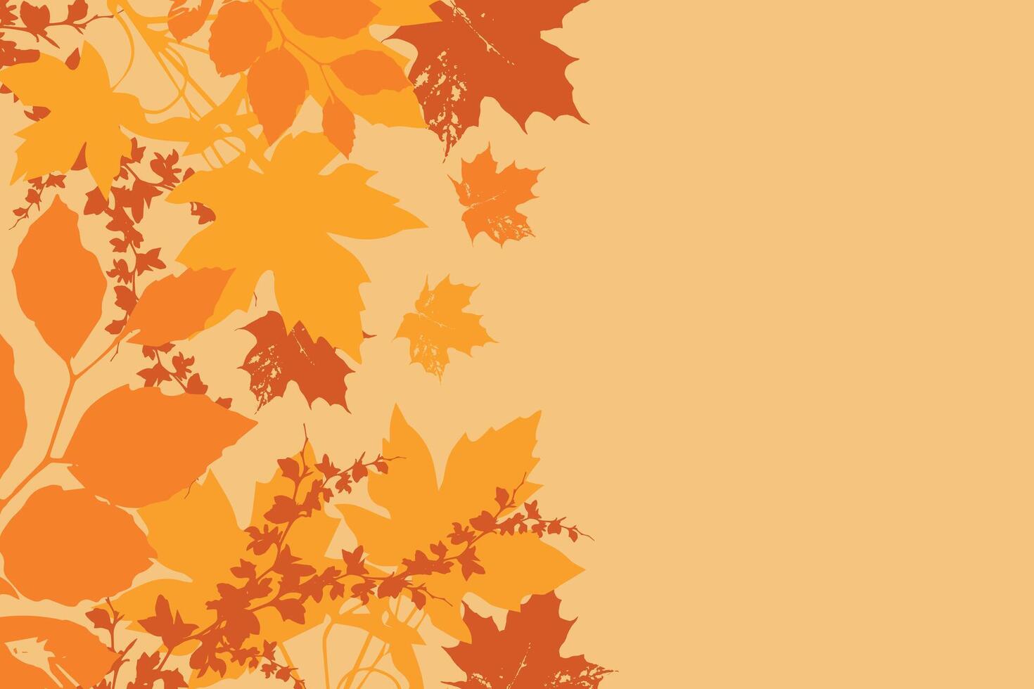 Trendy modern abstract autumn poster or cover with bright beautiful leaves. Autumn background, web banner or flyer design. Template for advertising, printing, social networks. vector