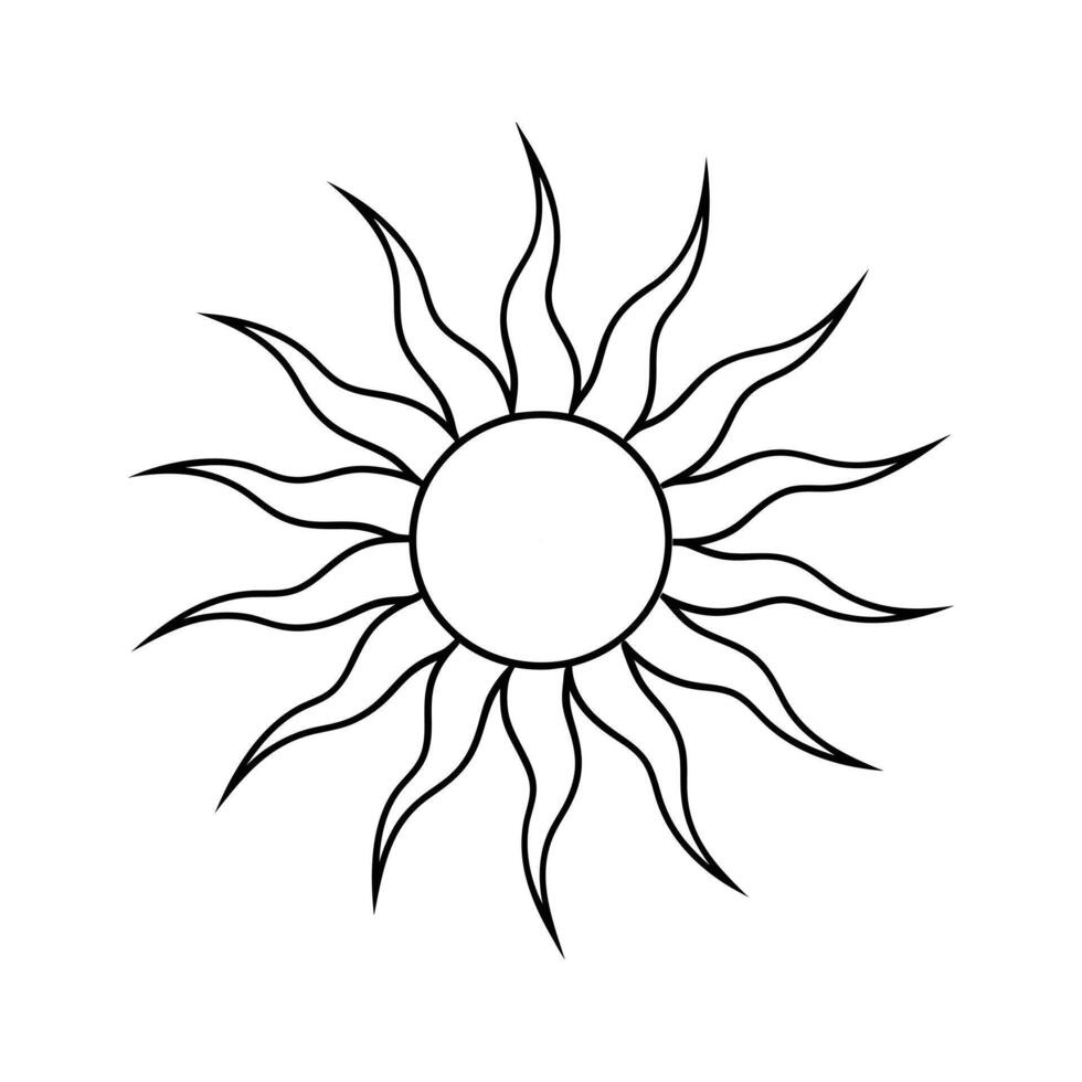 sun outline illustration vector