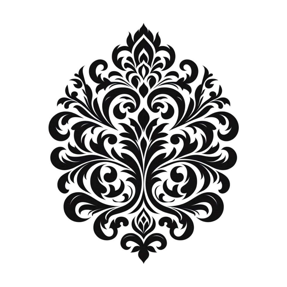 a black and white floral pattern png