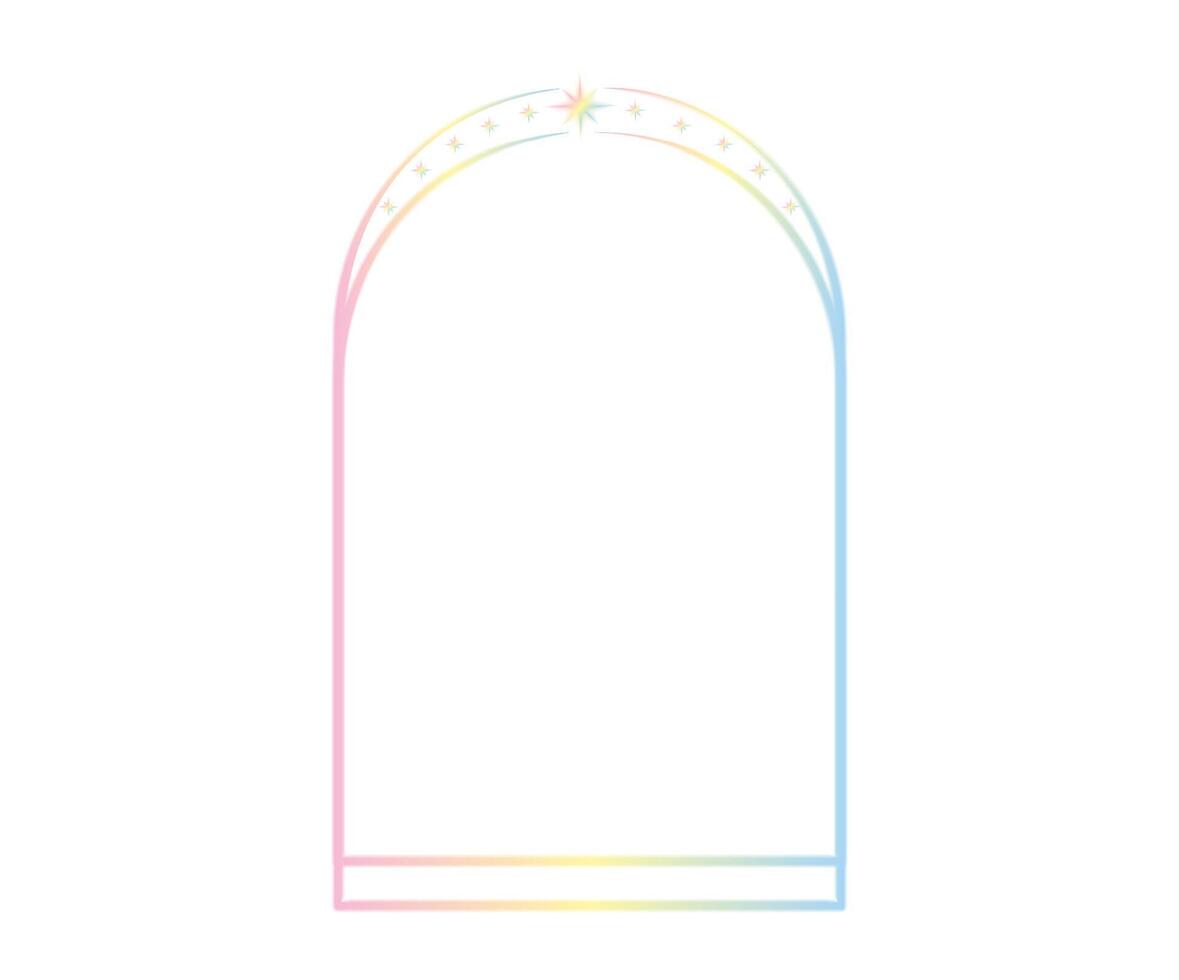 Minimalistic geometric linear shapes y2k . Trendy linear design with frame, star. Aesthetic retro element illustrated for banners, social media, poster design. vector