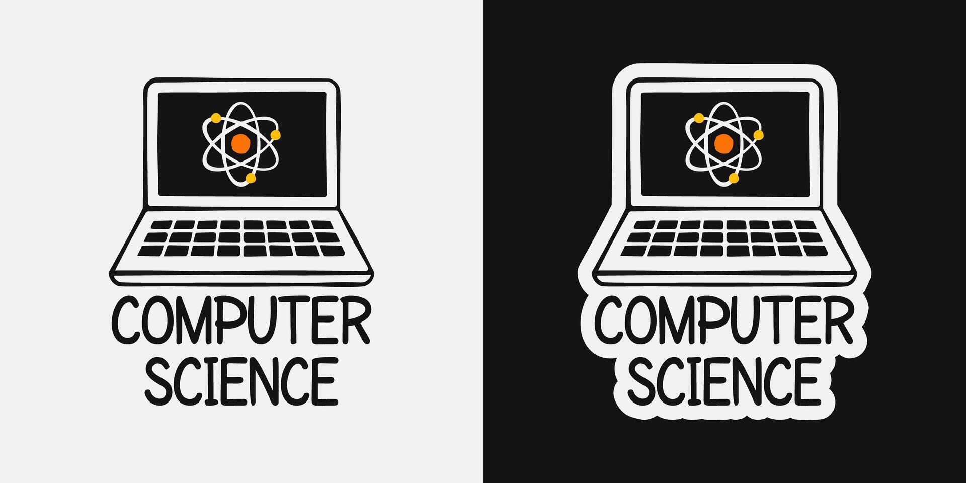 Cute computer science hand drawing. Design is suitable for printable products. vector