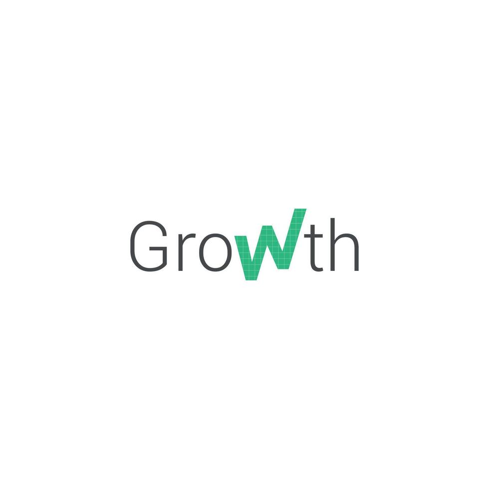 logo typology design growth, upward achievement line. vector