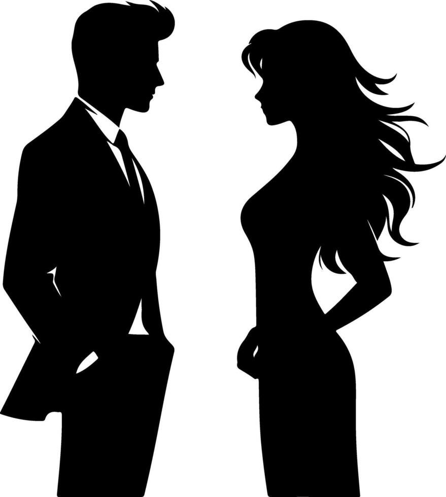 Couple silhouette illustration art eps file vector