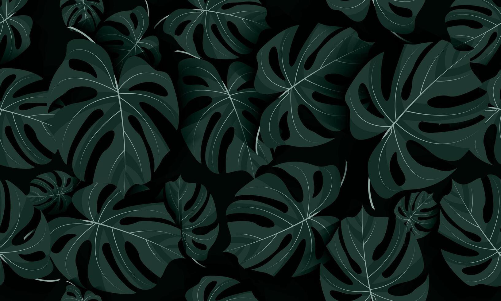 Tropical palm leaves, jungle leaf seamless floral pattern background. nature dark green. vector