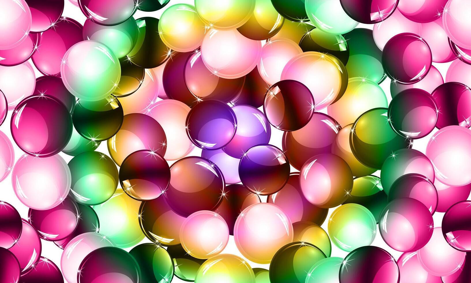 colorful balls on black background. circle soft shine. vector