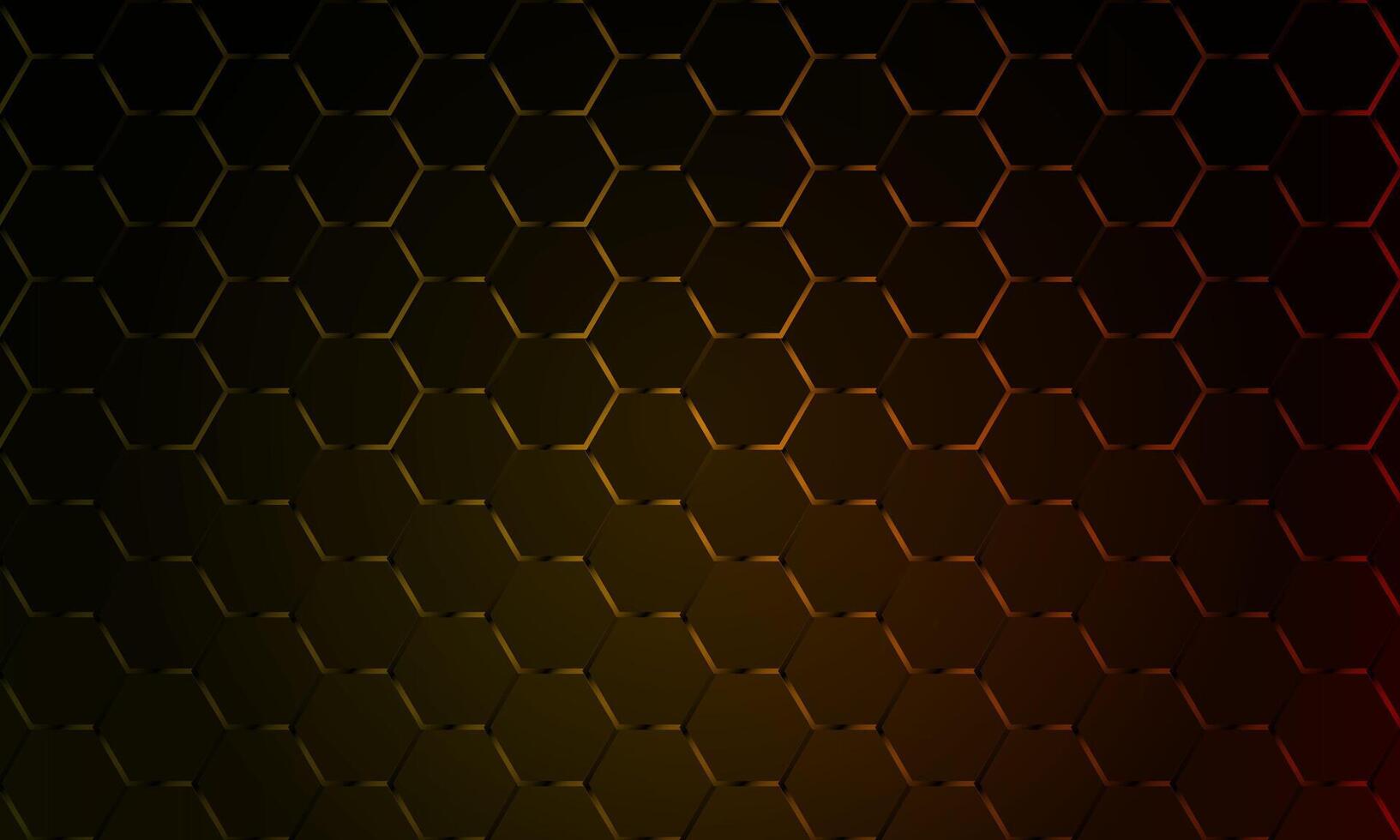 Abstract relief hexagon, honeycomb golden dark background. vector