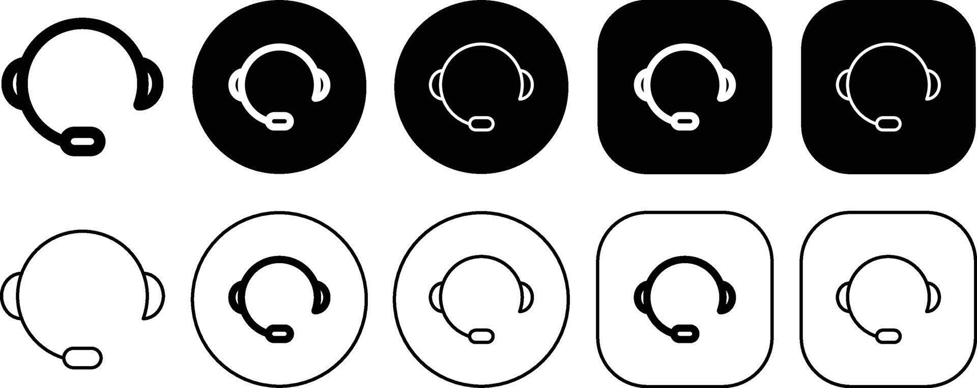 Black Customer Service Solid and Outline Icon vector