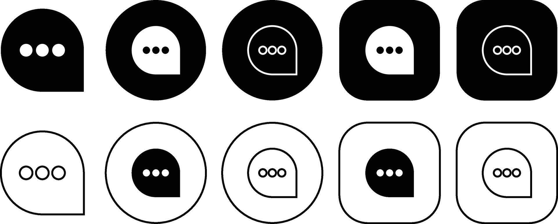 Circle Chat Rounded Black Icon vector