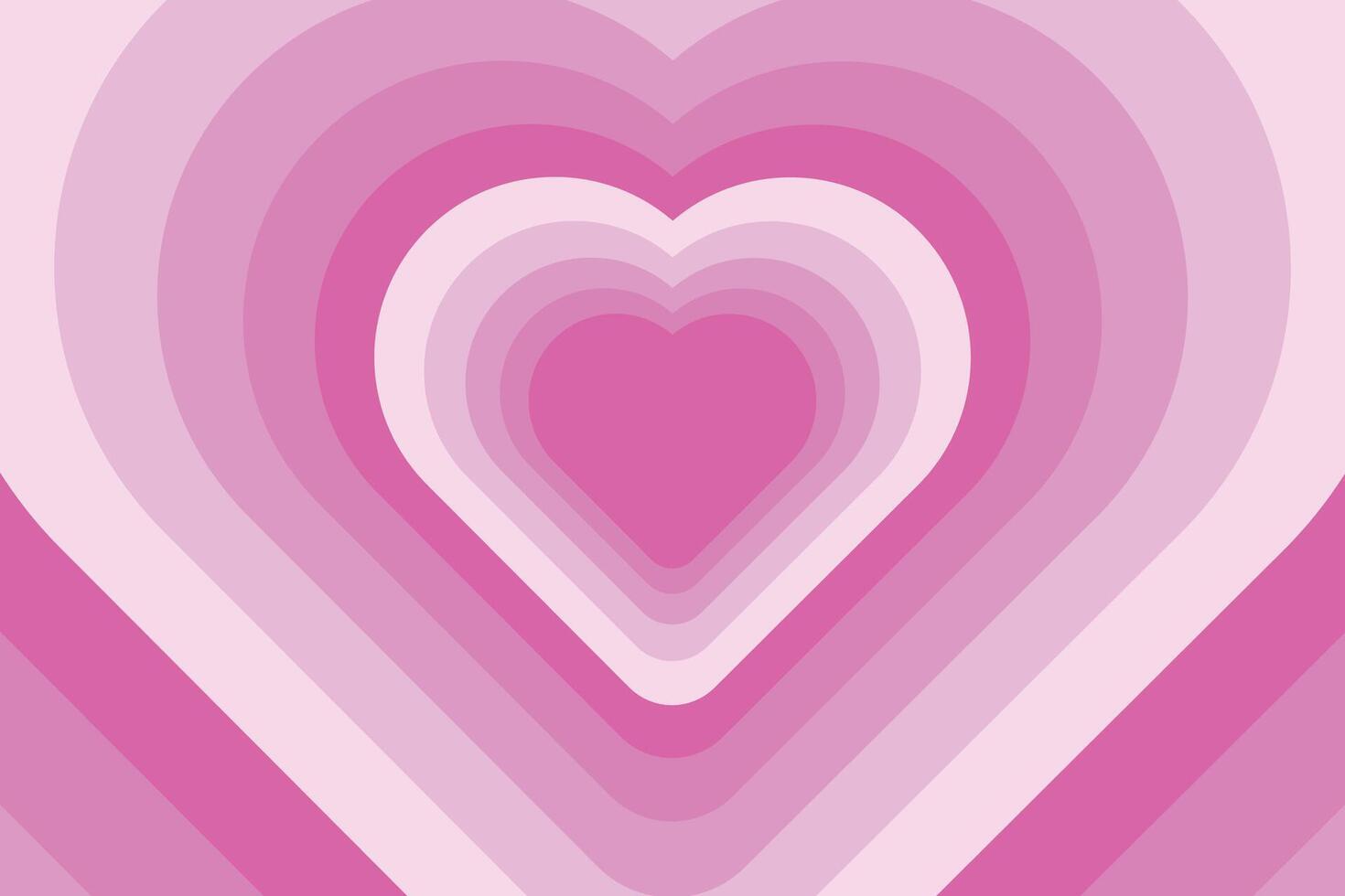 Pink Tunnel Romantic Hearts Background vector