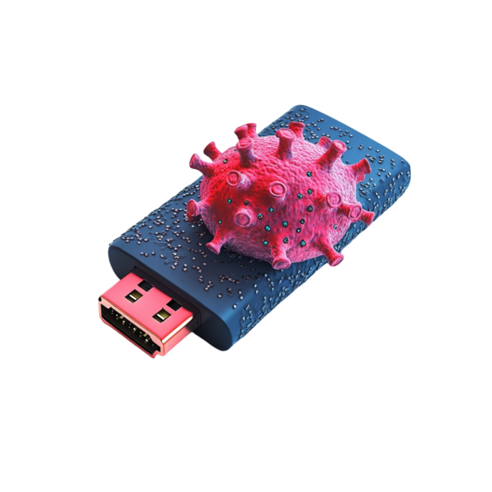 USB Drive with Virus AI-Generative png