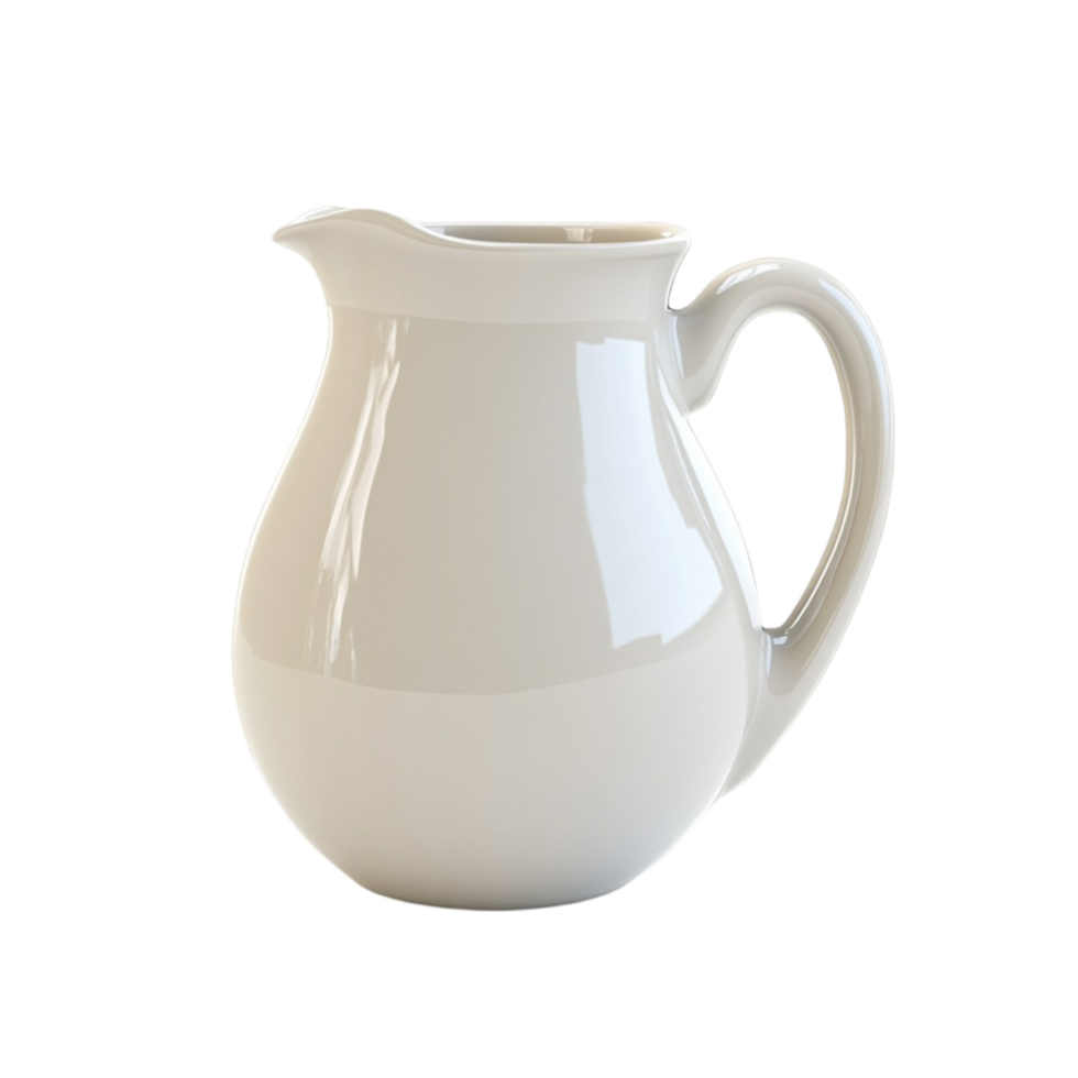 White Ceramic Pitcher AI-Generative png
