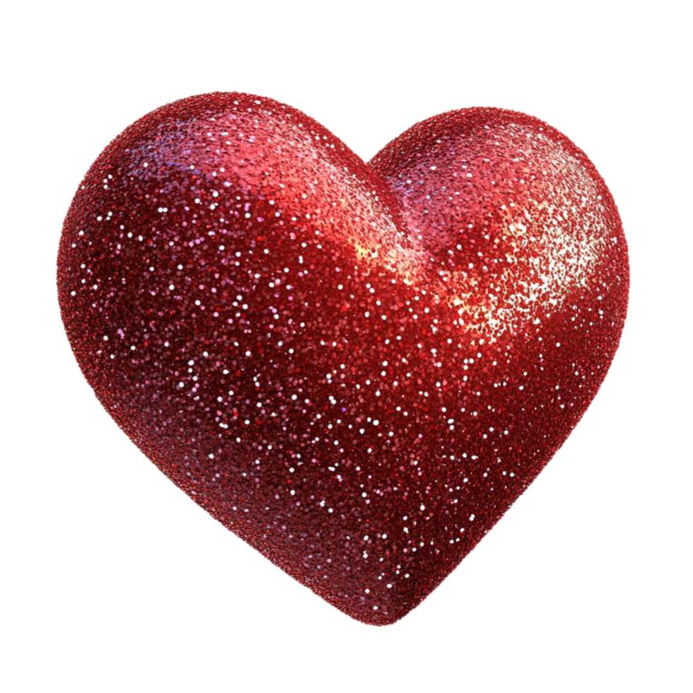 Red Glitter Heart AI-Generative png