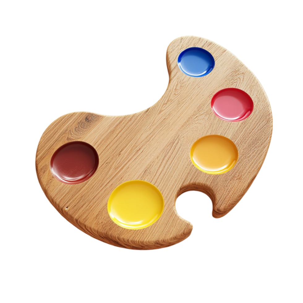 Painted Wooden Palette AI-Generative png