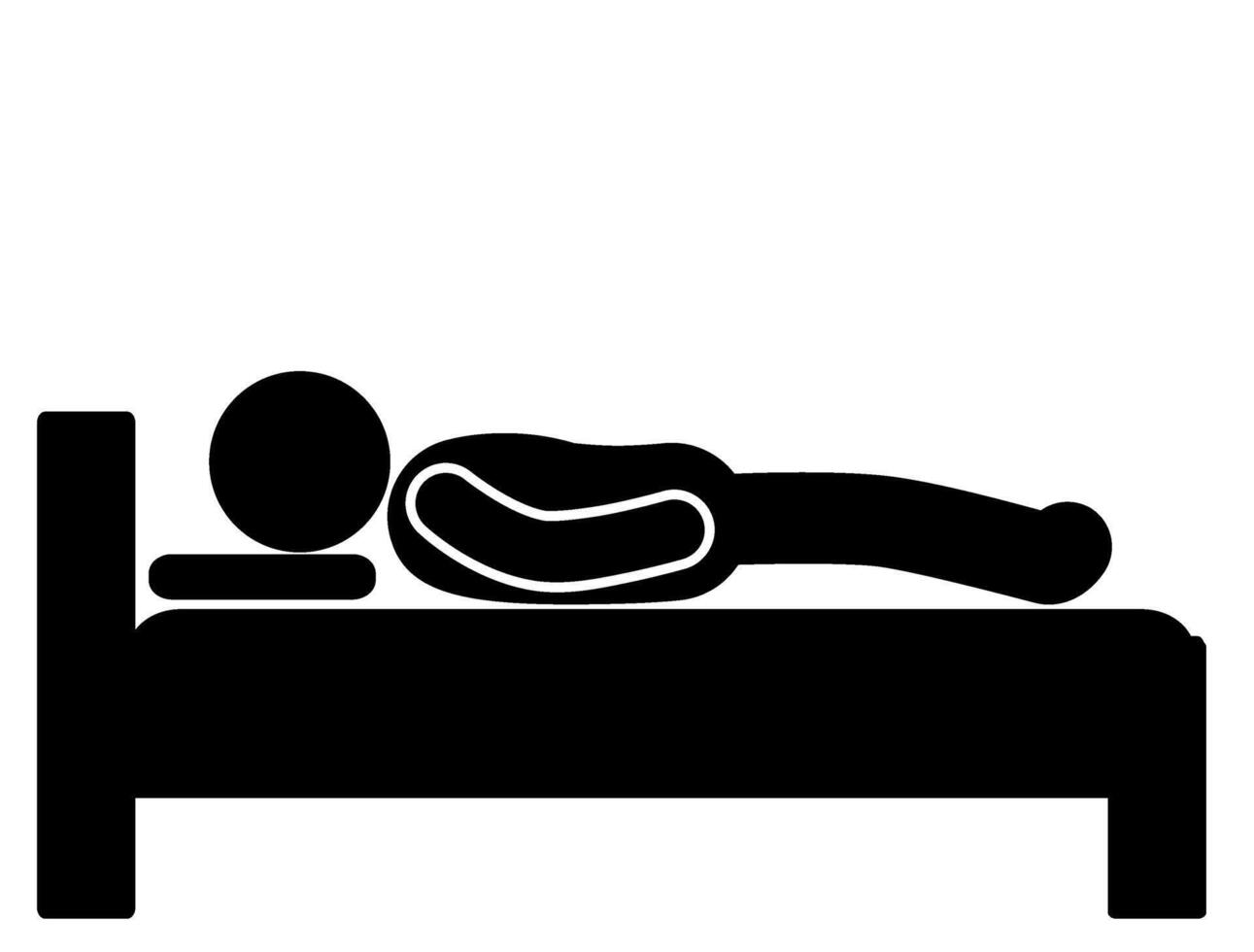 illustration of a stick figure sleeping vector