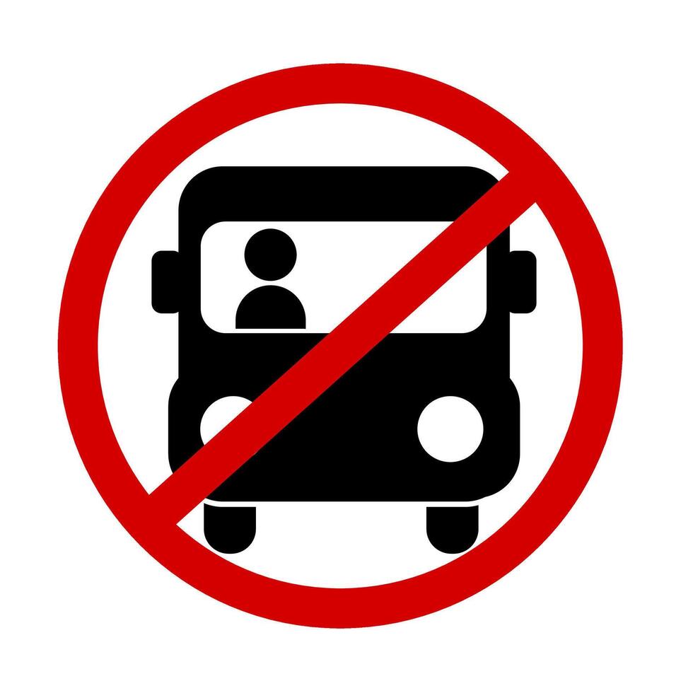warning sign that buses are prohibited from passing vector