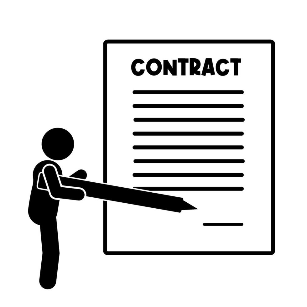illustration of contract signing in flat style vector