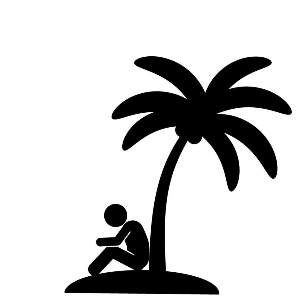 illustration of a man stranded on an island vector