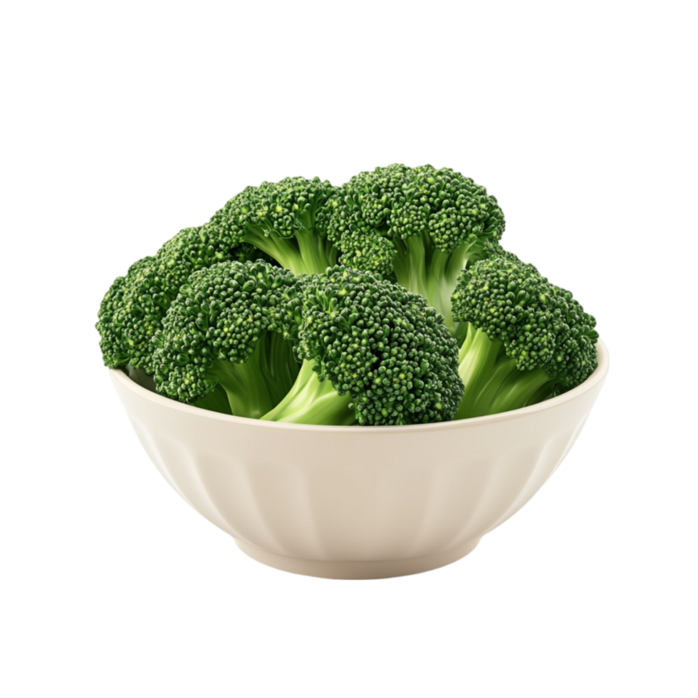 Green Broccoli in a Bowl AI-Generative png