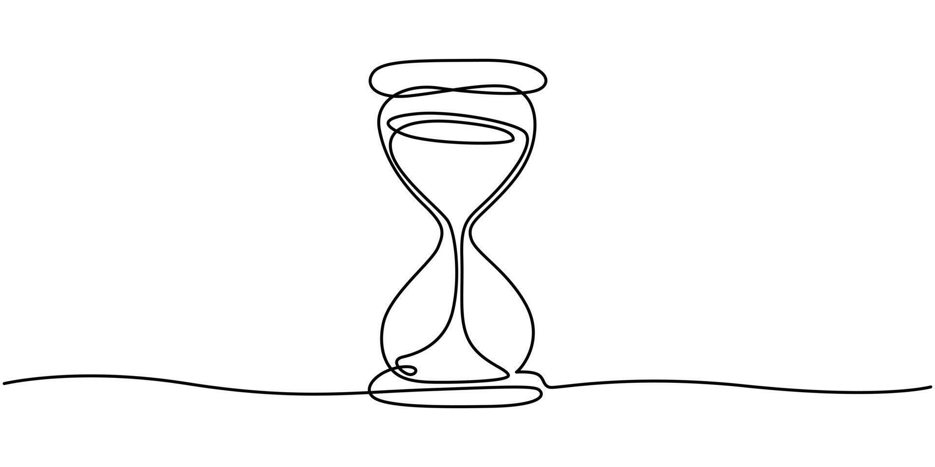 Continuous line drawing of hourglass One line of hourglass, Hourglass continuous line art vector