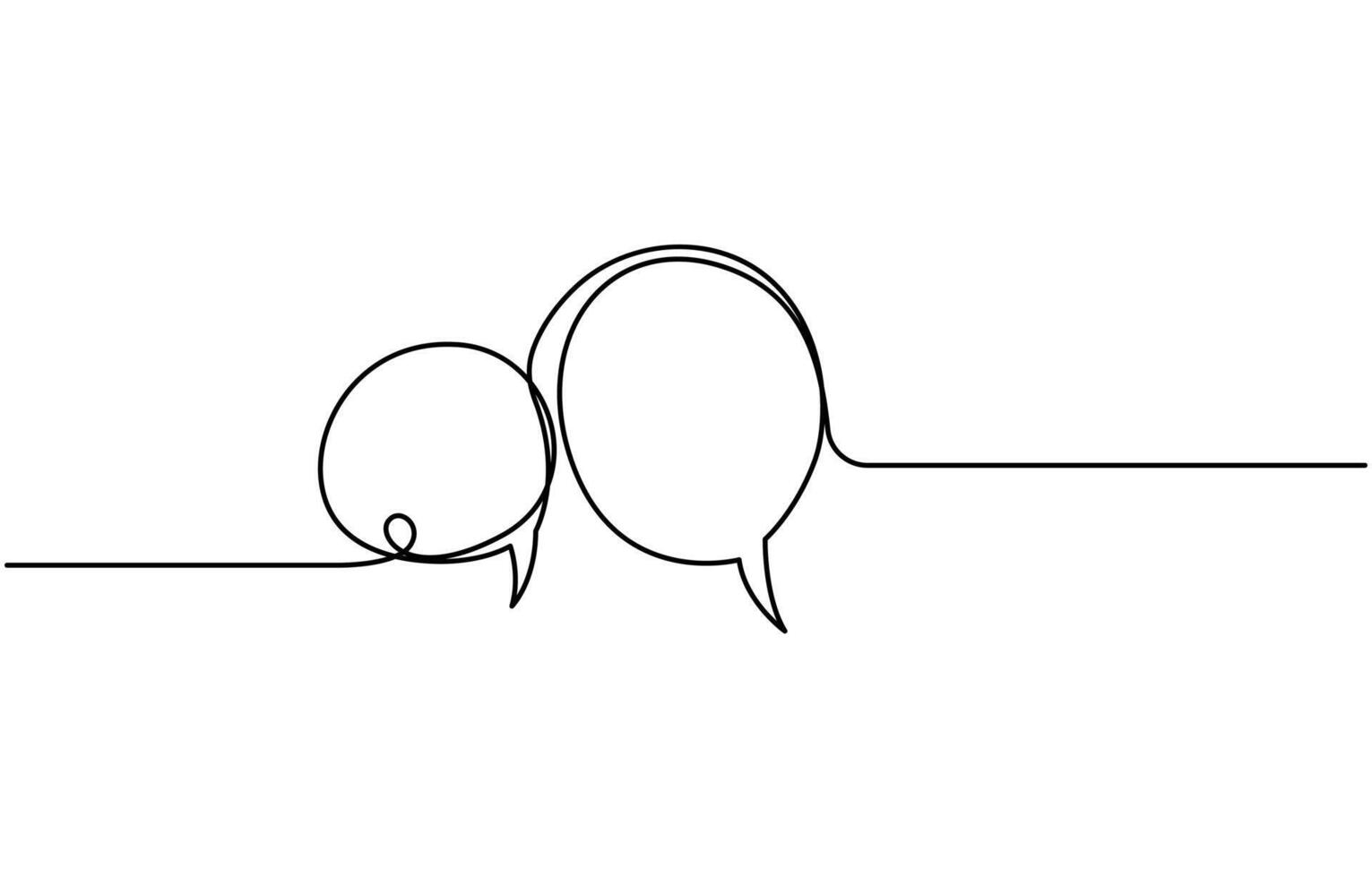 Speech Bubble Single Line Icon, Continuous one line drawing of speech bubble vector
