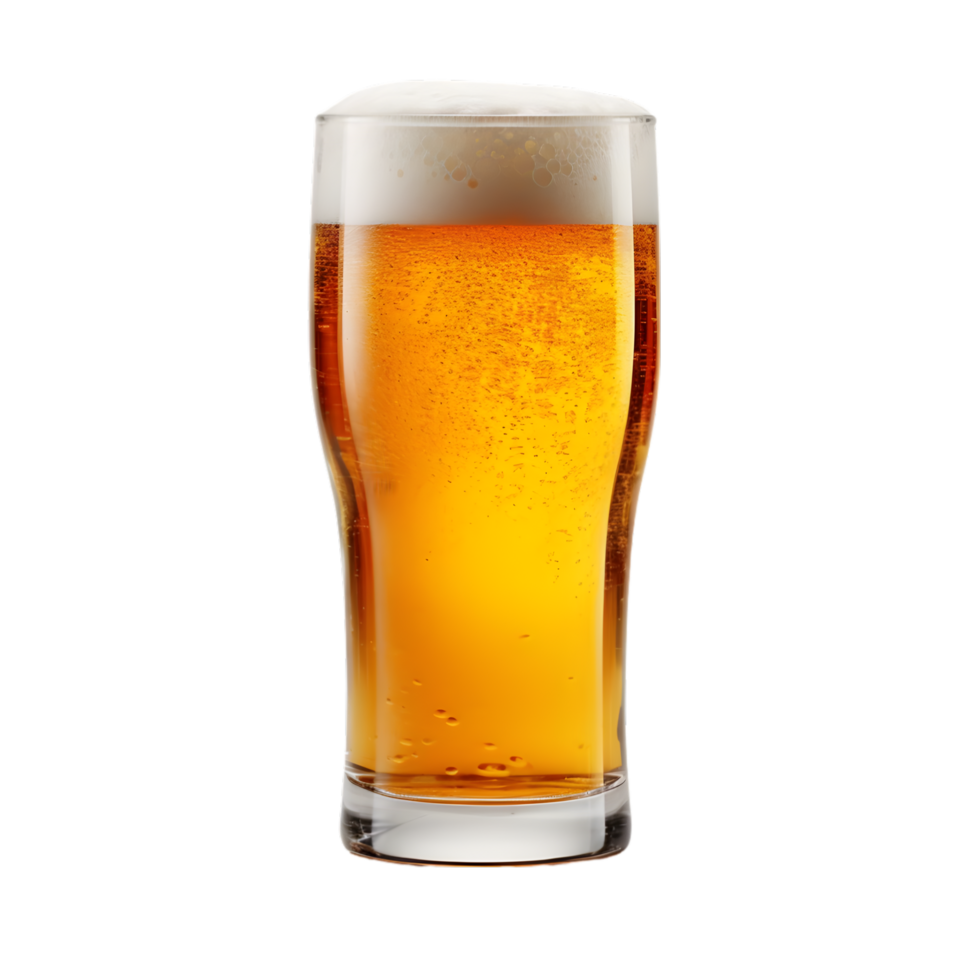 Glass of beer on transparent background png