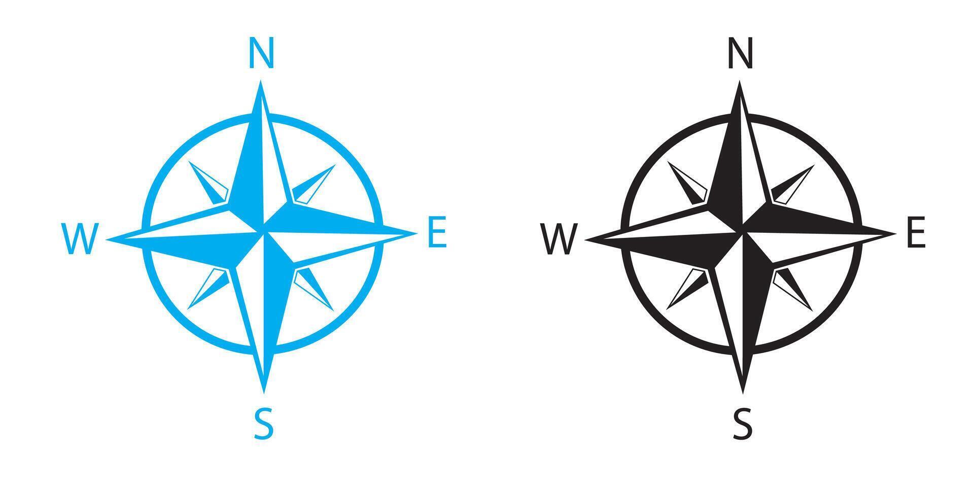 Direction compass icon, North symbol, compass element, Magnetic Compass, Compass north and south direction vector