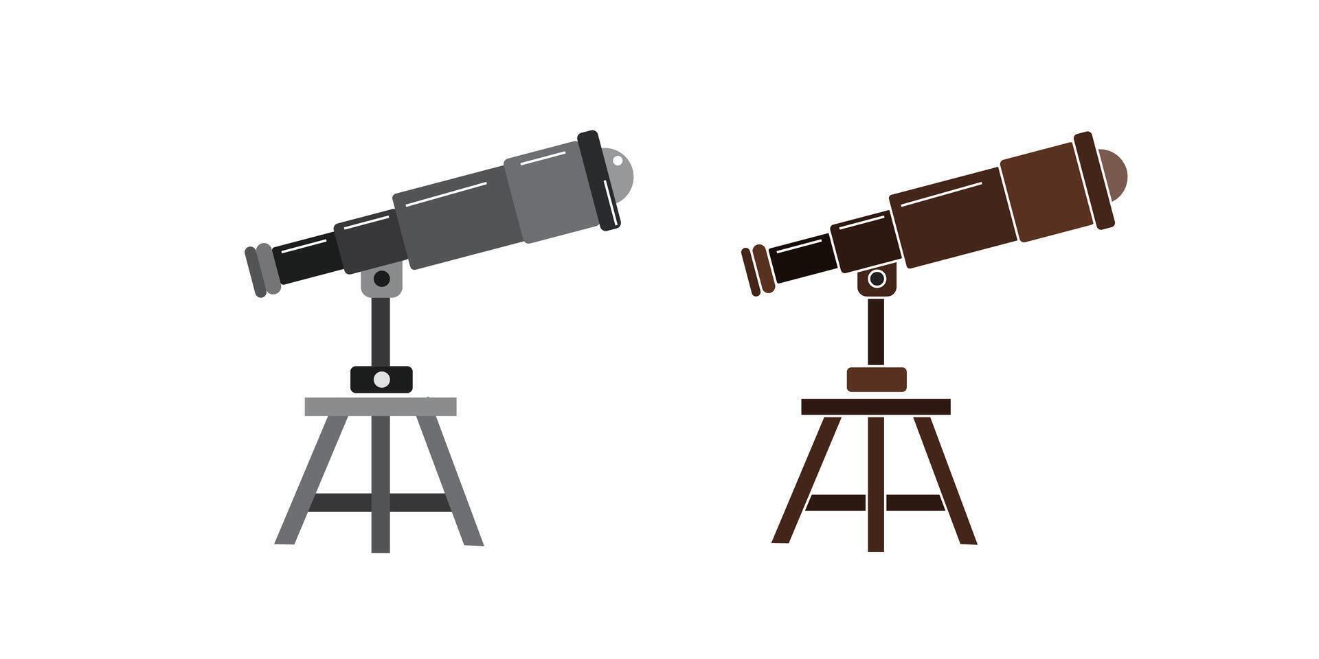 telescope solid icon, illustration, pictogram isolated on white vector