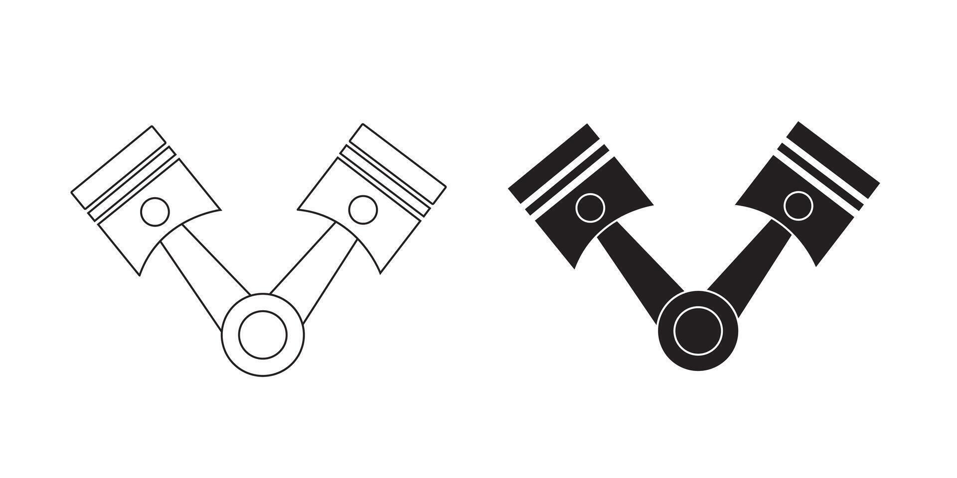 Set collection piston icon symbol. automotive engine Illustration vector