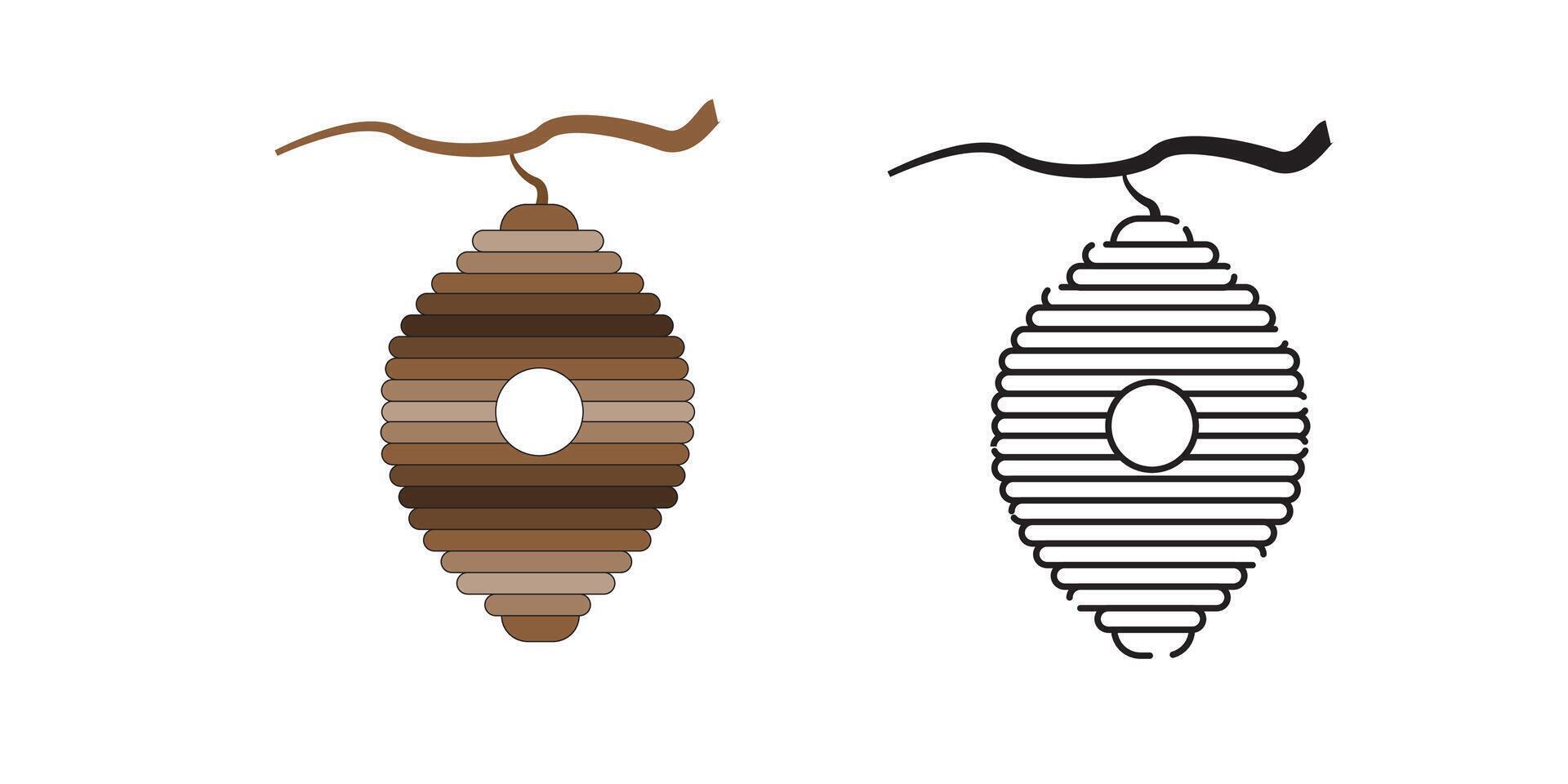 Beehive Line Icon, Outline Symbol Illustration. Pixel Perfect, Editable Stroke. vector