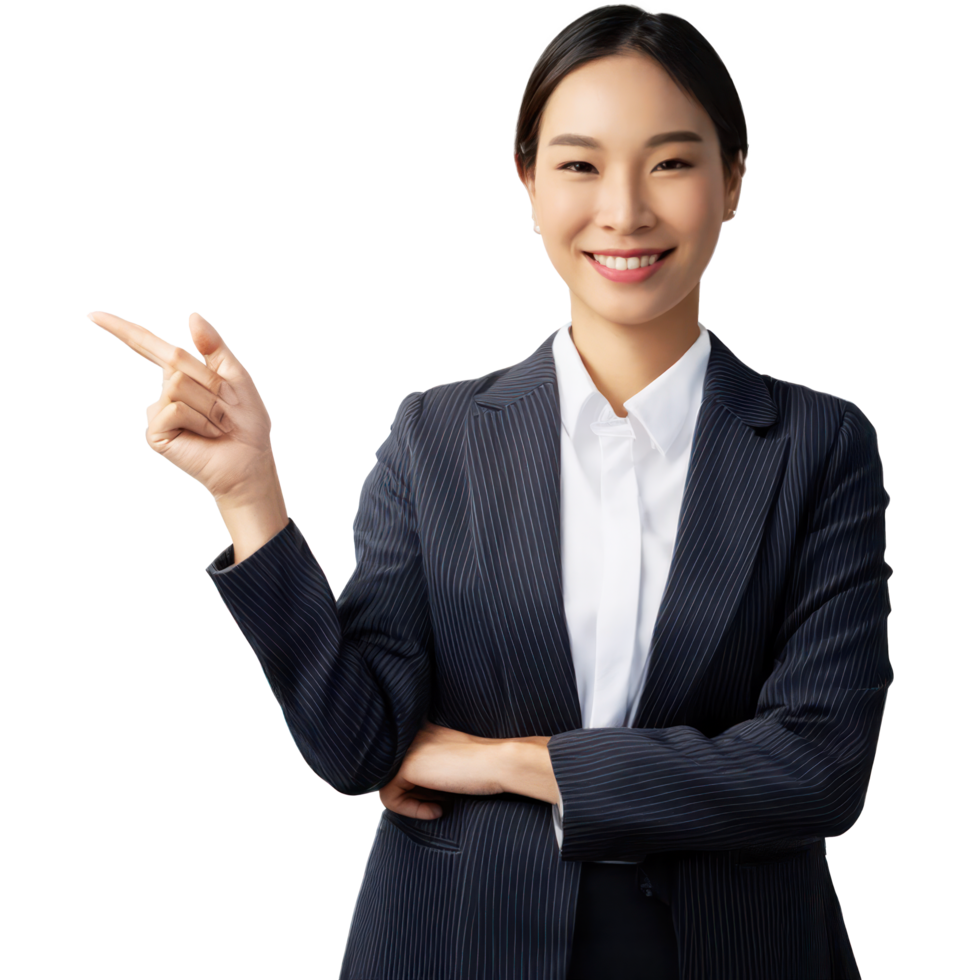 Woman business who guides with a smile png
