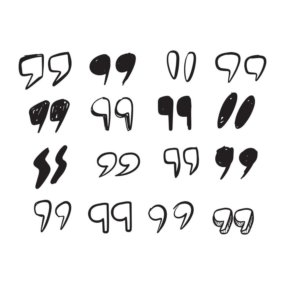 Set Commas text. doodle style illustration vector