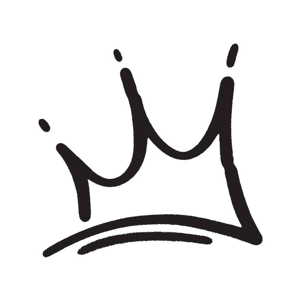 CROWN HAND DRAWN ISOLATED ON WHITE BACKGROUND vector