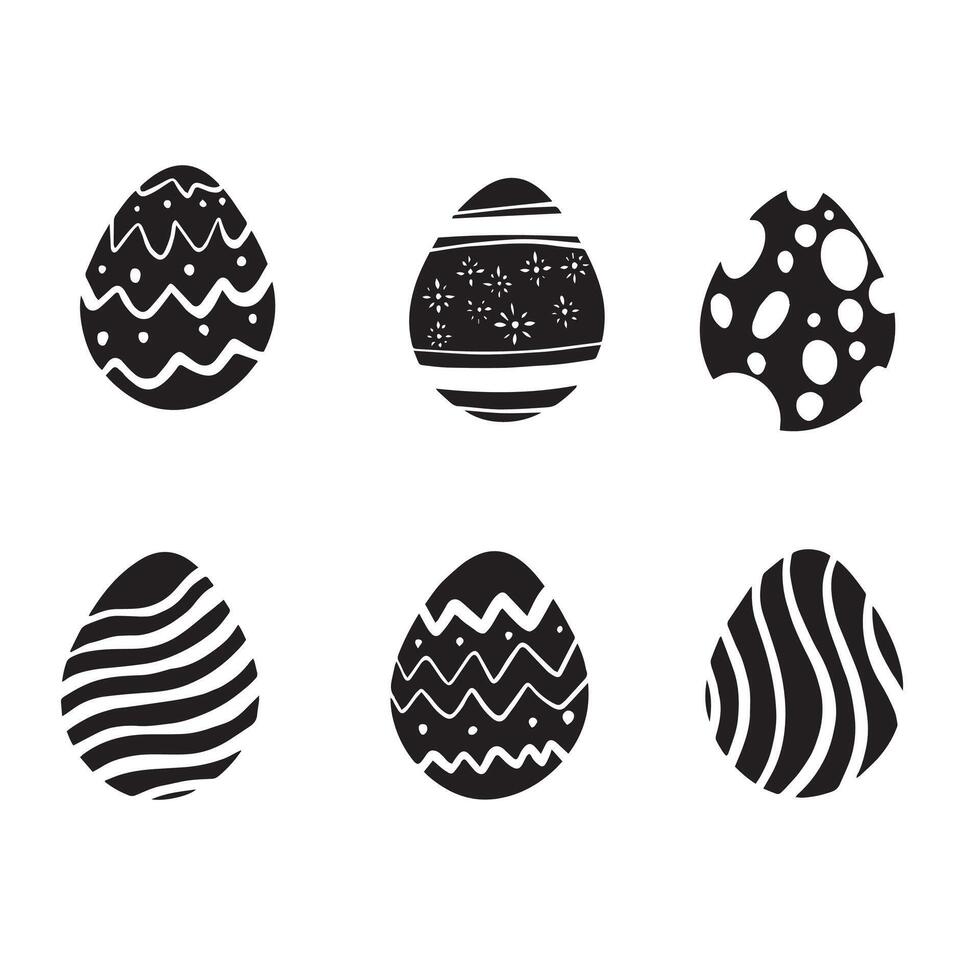 set of easter egg hand drawn style vector