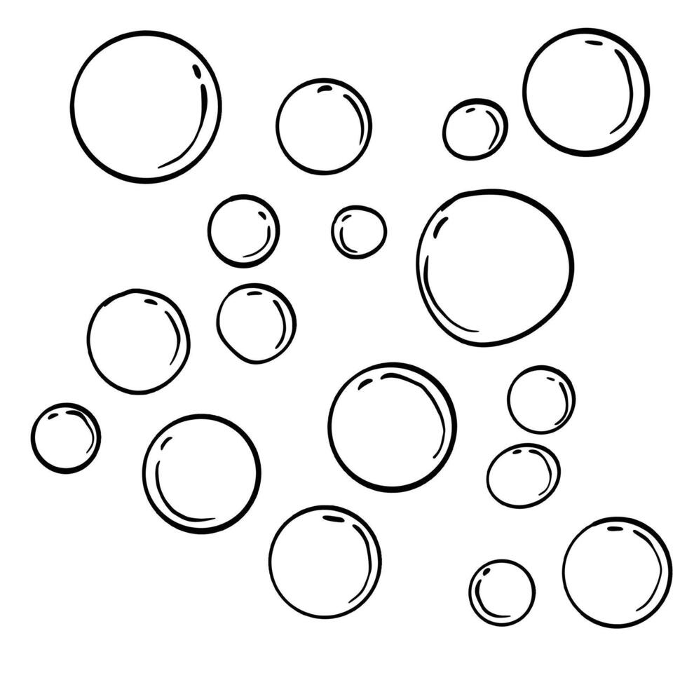 Set of bubble hand drawn doodle style vector