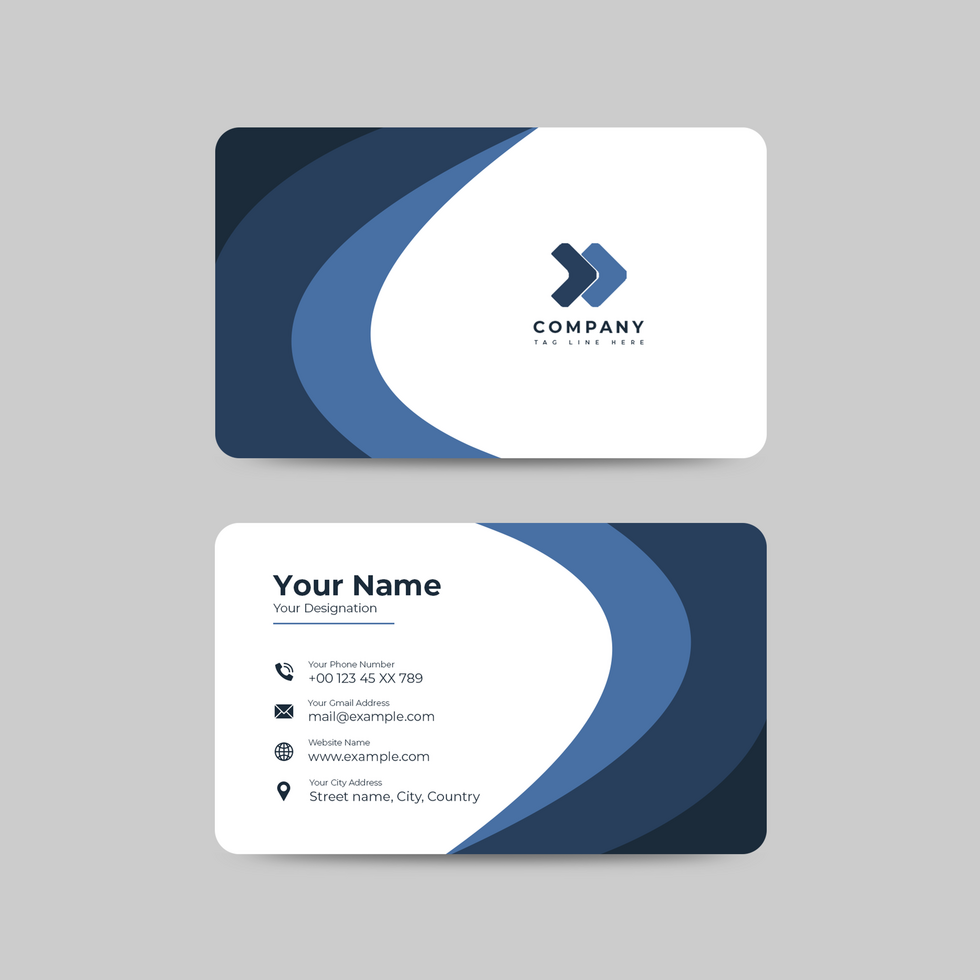 Abstract flat business card template design psd