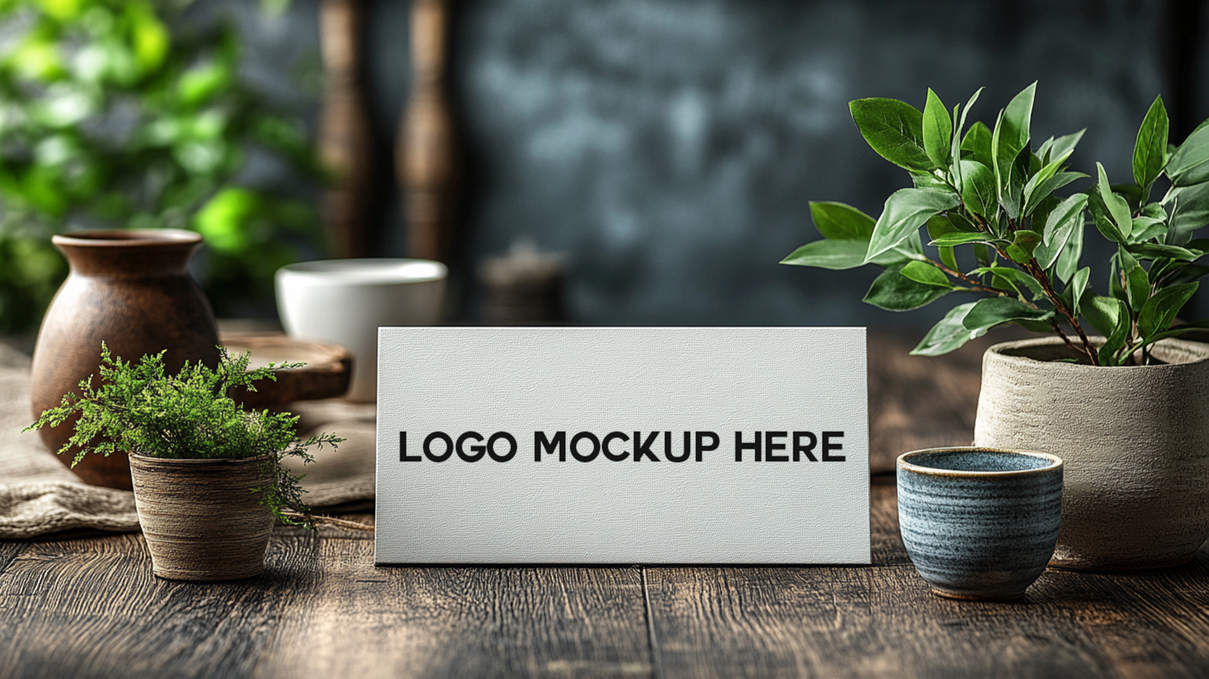 Logo Mockup in a white nameplate card. psd