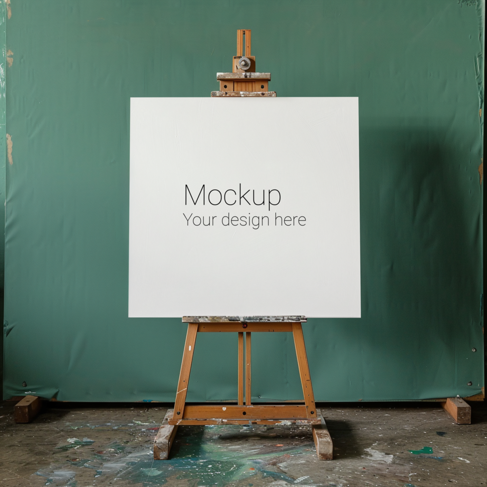 Mockup of a blank canvas on an easel psd
