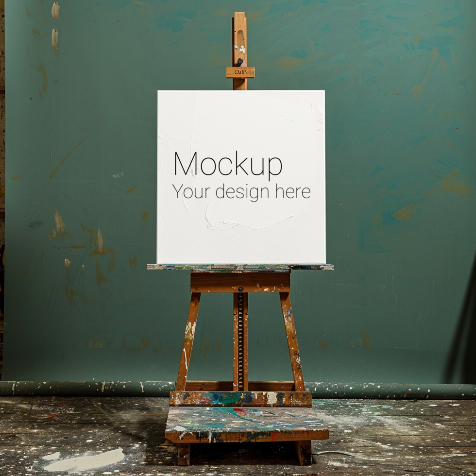 Mockup of a blank canvas on an easel psd