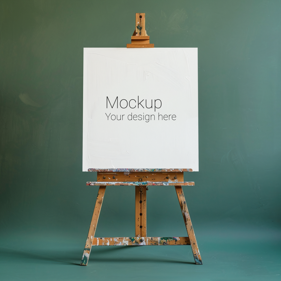 Mockup of a blank canvas on an easel psd