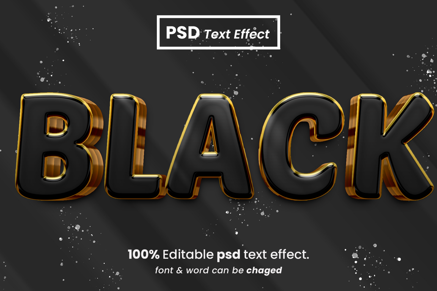 Black 3D Editable Text Effect psd
