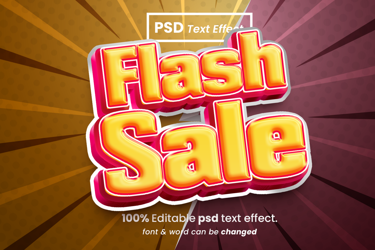 Flash Sale 3D Editable Text Effect psd