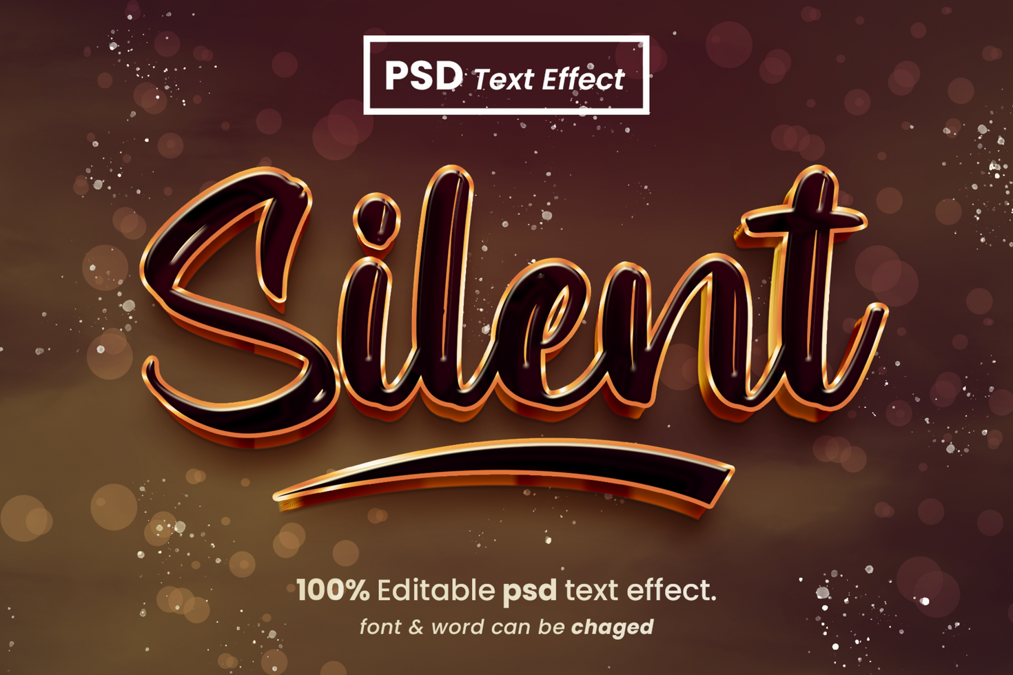 Silent 3D Editable Text Effect psd