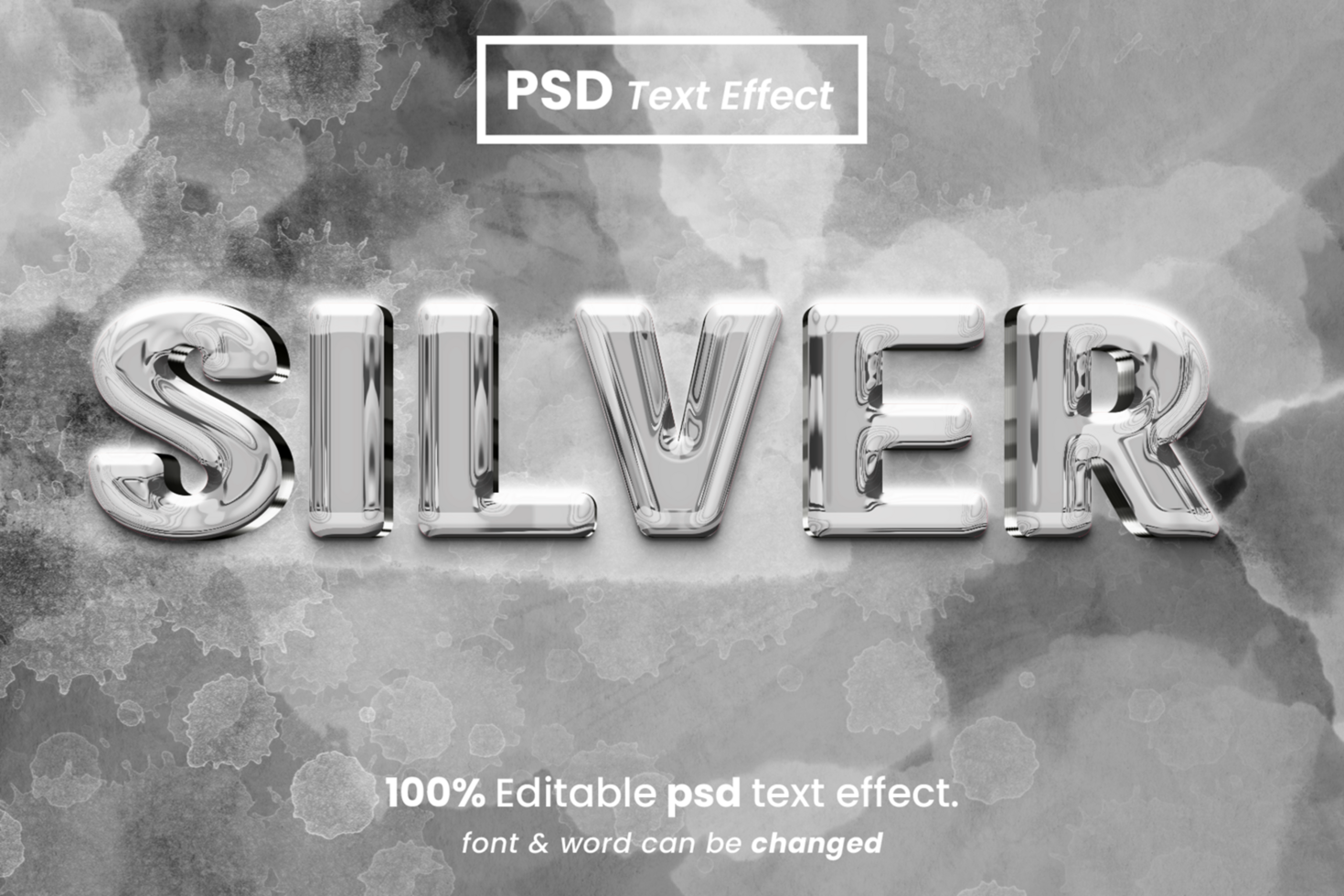 Silver 3D Editable Text Effect psd